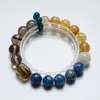 Pulsera de Cristal de Piedra Lunar Blanca Natural Sol Naciente para Mujer Versátil Cuarzo Rutilado Dorado Citrino Pulsera de Moda Venta al por Mayor