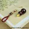 Calabaza de Sándalo Rojo con Incrustaciones de Plata, Colgante de Calabaza Doble Felicidad, Incrustado con Adorno de Llavero de Paz y Alegría, Personalizable