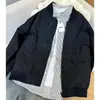 Chaqueta aviador minimalista estilo americano para hombre, abrigo versátil vintage de calle para primavera y otoño, chaqueta de béisbol holgada informal de moda