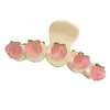 ¡Toca doncella! Pinza Transparente Rosa Durazno Primavera Nueva Chica Suave Japonesa Dulce Horquilla Pinza de Tiburón Accesorios para el Cabello