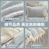 Conjunto de Roupa de Cama de Quatro Peças em Veludo Leite Esculpido Estilo Princesa, Cobertor de Coral Fleece Espesso de Inverno com Renda, Lençol, Lençol com Elástico, Roupa de Cama