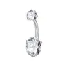 Ombliguera Transfronteriza de Acero Inoxidable Flor Mariposa Bola de Arcilla Suave Plata Anillo para Ombligo Simple Básico Joyería para Perforación