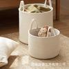 Cesta de Almacenamiento Tejida Estilo Japonés, Cesto de Ropa de Piso de Gran Capacidad, Cesto de Ropa Portátil, Cesto de Ropa de Mesita de Noche, Contenedor de Almacenamiento de Juguetes