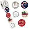 Pegatinas decorativas para regalo navideño Merry Christmas enrolladas transfronterizas