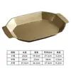 Bandeja de Aço Inoxidável 304 Estilo Coreano, Prato Octogonal para Churrasco, Prato para Peixe Grelhado, Prato para Hot Pot, Prato Octogonal, Bandeja, Prato para Espetinhos