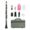 Venta al por mayor transfronteriza de clarinetes Bb, clarinetes negros de ABS de 17 llaves, adecuados para estudiantes y adultos, utilizados para exámenes de música, clarinete negro, clarinete de plástico