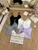 Camisola Roja de Celebridad para Mujer Verano Ropa Exterior 2025 Nueva Espalda Descubierta Sexy Encaje Rayas Púrpuras Top sin Mangas para Mujer