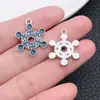 20 Colgantes de Copo de Nieve Navideño Coloridos con Goteo de Aceite Accesorios de Aleación Colgantes DIY Collar Pulsera Pendientes Accesorios de Joyería