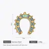 Acero Inoxidable Estilo Étnico Colgante en Forma de U Herradura Esmalte Pintado Goteo de Aceite Accesorios para Pulsera Collar DIY Joyería Venta al por Mayor