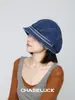 Boné Estilo Retro Denim Duckbill Dongdaemun, Boina Estilo Coreano para Primavera e Outono para Mulheres, Chapéu de Pescador Afina o Rosto com um Toque de Luxo