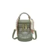 Bolsa Cilíndrica Bordada Estilo Nacional, Bolso de Mano de Bufanda de Seda de Alta Gama, Bolso de Hombro Versátil de Moda, Bolso Cubo Cruzado Retro, Moderno