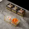 Plato de Frutas Acrílico Ins Escandinavo Barra Ktv Baño de Pies Peluquería Plato Comercial Plato de Snacks Plato con Compartimentos Caja de Almacenamiento