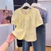Nova Camisa Bordada de Manga Curta Estilo Chinês, Nova Blusa Elegante e Bonita para o Verão de 2026, Top Feminino da Moda Este Ano