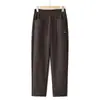 Pantalones harén para mujer de mediana edad, otoño 2026 nuevos pantalones casuales de lana ajustados de cintura alta versátiles, pantalones zanahoria