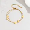 Lote Misto de Pulseiras de Aço Titânio Galvanizado a Vácuo PVD com Acabamento de Luxo, Joias de Aço Inoxidável para Venda Transfronteiriça Que Não Desbotam no Verão, Personalizáveis para Mulheres