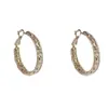 Pendiente Circular de Metal Dorado Café Claro Retro Francés Hebilla Moda Lujo Ligero Individual Diseño Simple Sentido Estilo Fresco Pendiente