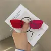 Gafas de Sol Metálicas Pequeñas Cuadradas Estilo Cat-Eye de Moda Transfronterizas para Mujer, Adelgazantes, Anti-UV, Gafas de Sol Retro para Hombre, UV400