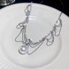 2023 Nueva Cadena para Clavícula de Encaje con Borlas de Perla Destellante Diseño de Nicho Collar de Alta Calidad para Novias