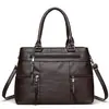 Bolsa de ombro multi-bolsos para comércio exterior transfronteiriço, bolsa de mão grande de couro macio lavado vintage, bolsa transversal crossbody transfronteiriça atacado