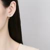 Brincos de Prata 925 Esterlina Coelho Fofo Zircônia em Formato de U Feminino Novo Estilo Simples ins Argola de Orelha Personalidade Elegante Joia para Orelha
