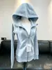 Chaqueta Ajustada de Principios de Otoño Ropa de Otoño e Invierno para Mujer Sudadera con Capucha Gris Capucha Hombro Normal Cintura Ceñida Top de Yoga Mujer