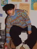 Suéter para Hombre Holgado Ropa Exterior Estilo Retro Mori Ins Otoño e Invierno Nuevo Chic Estilo Hong Kong Rayado Antiguo Estilo Hong Kong Top de Moda