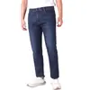 Jeans Casuales de Moda para Hombre Personalizados Elásticos Color Sólido Azul Oscuro Sin Roturas Corte Delgado Botón de Remache Jeans
