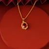 Colgante de rubí de arena de Vietnam para mujer, suministro transfronterizo, joyería de estilo femenino, colgante de flor chapado en oro, suministro al por mayor
