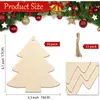 Nuevos 10 Piezas Colgantes de Madera Navideños Decoraciones DIY Madera en Blanco Etiquetas para Pintar sin Terminar