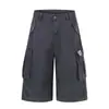 Bermuda de Trabalho Solta Estilo Americano Streetwear Tendência Verão Solta Multi-Bolsos Reta Cinco Pontos Estilo Vibe Masculino