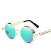 Gafas de Sol Polarizadas Estilo Steampunk Retro Moda Europea y Americana Montura Redonda Patilla de Resorte Gafas de Sol Decorativas Gafas de Sol para Hombre 372