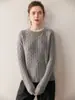 Suéter de Cachemir para Mujer, Cuello Redondo, Cómodo y Cálido, Nuevo Estilo Otoño e Invierno, Jacquard Grueso, Suéter Simple de Lana, Grueso