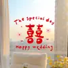 Pegatinas Creativas Estáticas Felices para Decoración de Bodas, Decoración de Habitaciones de Boda, Pegatinas para Ventanas de Cocina, Pegatinas para Puertas de Vidrio, Colección Completa de Artículos para Bodas