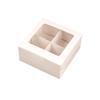 Caja de Empaque para Cupcakes Transparente con Ventana de 4 Compartimentos/6 Compartimentos Blanca Caja de 12 Divisiones Caja de Empaque para Postre de Té de la Tarde