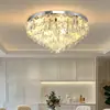Luminária de teto em cristal K9 para sala de estar, luxo leve francês com toque de alta qualidade, design de arte em concha, conjunto de 6 peças, luminária elegante para sala de jantar, aço inoxidável e ferro