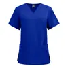 Roupa de lavagem manual de secagem rápida de peça única com gola V para odontologia, higiene bucal, salão de beleza, hospital de animais, roupa para médico, enfermeiro