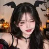 Diadema creativa y peculiar de Halloween con cuernos negros, perfecta para cosplay festivo, sesiones de fotos y actuaciones.