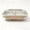 Caja de Almuerzo Cuadrada de Acero Inoxidable para Almacenamiento de Alimentos de 950 ml