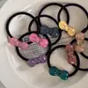 Goma para el pelo transparente con lazo pequeño y brillo, versátil y linda para el uso diario, diadema elástica básica para niñas