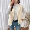 Bai Fen Zhi Yi TikTok 2026 Nuevo Chaleco Cardigan de Polar Relajado Estilo Coreano con Cuello en V de Longitud Media