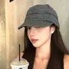 Sombrero de equitación plisado estilo minimalista para mujer, versión fina de primavera/verano, circunferencia de cabeza grande, sombrero de artista artístico, boina tipo pico de pato que adelgaza la cara