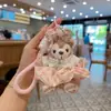 Novo Chaveiro de Pelúcia Vestido Urso Boneca Criativo Fofo Chaveiro de Carro Pingente de Bolsa para Mulheres