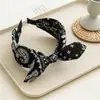 Faixa de Cabelo Retro com Estampa Paisley Estilo Coreano e Japonês, Faixa Larga Elegante da Moda Feminina com Orelhas de Coelho, Acessório de Cabelo, Presilha de Cabelo, Acessório para Cabeça