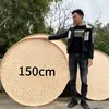 Recogedor de Bambú Vintage, Tejido a Mano con Acabado Carbonizado Desgastado, Recogedor Redondo de Bambú para Publicidad, Decoración de Techo, Tamiz, Pintura de Jardín de Infancia y Danza