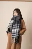 Bufanda de Mohair a Cuadros Nueva Invierno 2026 para Mujer, Bufanda Versátil Gruesa Esponjosa Estilo Coreano de Alta Gama para Abrigo