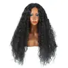 Fábrica Nova Peruca Africana Moda Moda Preto Pequeno Cabelo Cacheado Água Onda Milho Meio Bangs Full Top Cover