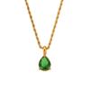 Collar Europeo y Americano Transfronterizo de Cadena Torcida de 2 mm con Colgante de Gota de Agua, Joyería Simple de Lujo Ligero, Acero Inoxidable Chapado en Oro de 18K para Mujer