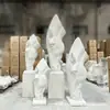 Bacia de pedestal de piso de aço e vidro com rosto de cavalo criativo para decoração de Hotel Clube Salão de Exposições shopping center decoração suave flor Meichen