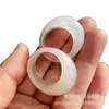 Anel de Cabeça Grande de Ágata Amarela, Anel Espesso em Forma de Gota de Calcedônia Amarela, Anel de Ágata Unissex