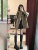 Trench coat cáqui feminino 2025 primavera e outono novo estilo coreano solto emagrecedor comprimento médio estilo britânico casaco ins